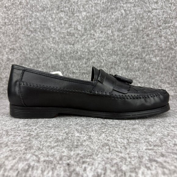 ✅Earth Shoe Mens 13 Alan II Black Leather Tassel Kilti Slip-On Moc Toe Loafers - Picture 12 of 12